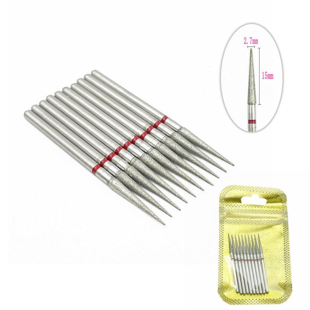 10 шт./упак. сверло для ногтей, полировщик, алмазные сверла для ногтей, вращающиеся насадки для электрического маникюрного аппарата, фрезы, заусенцы, инструменты для дизайна ногтей, аксессуары