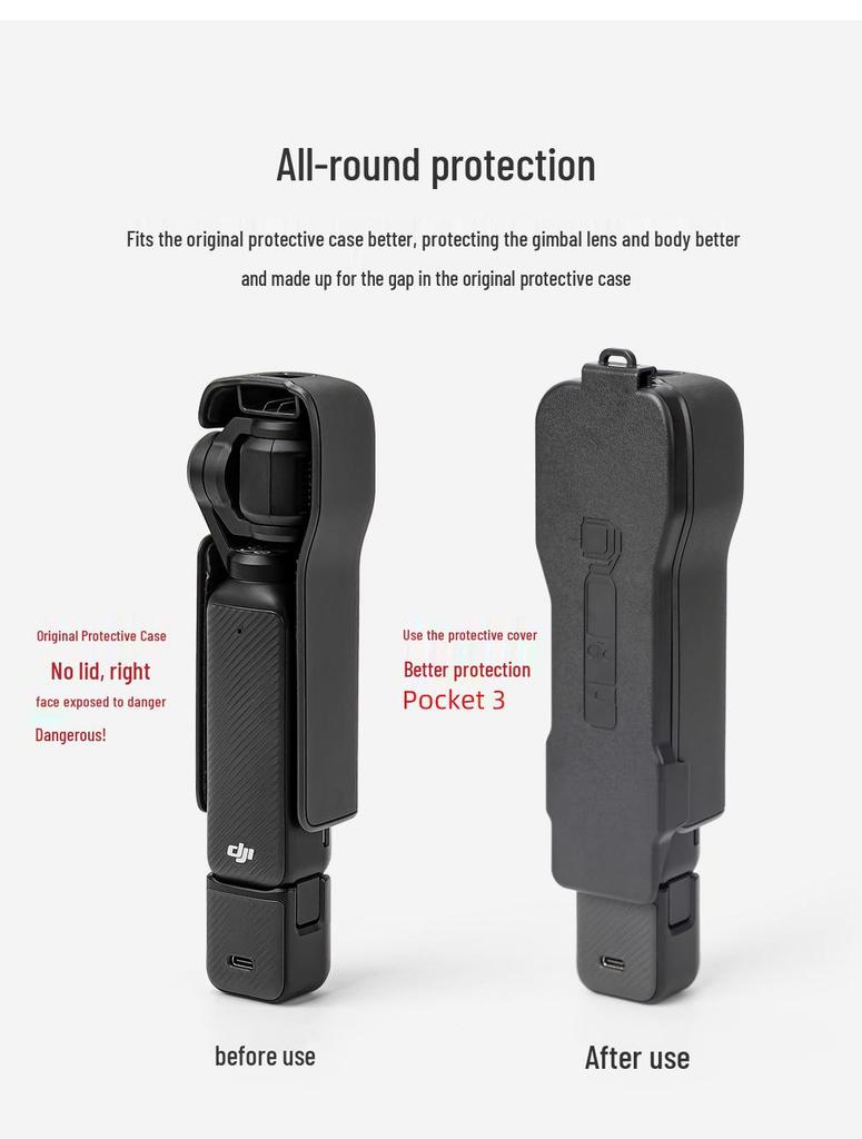 Защитный чехол DJI Pocket 3 с магнитной откидной крышкой и пластиной для экрана для стабилизатора камеры и хранения фильтров.