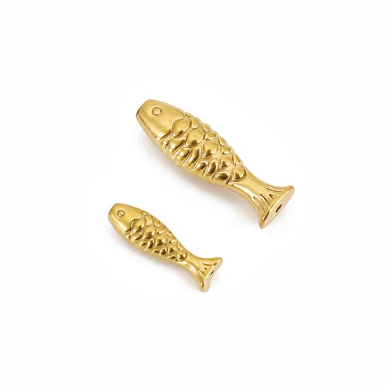 5pcs Never Fade PVD Stainless Steel Fish Beads Bulk Animal Spacer Beads Lot For DIY Bracelet Necklace Findings Jewelry Making