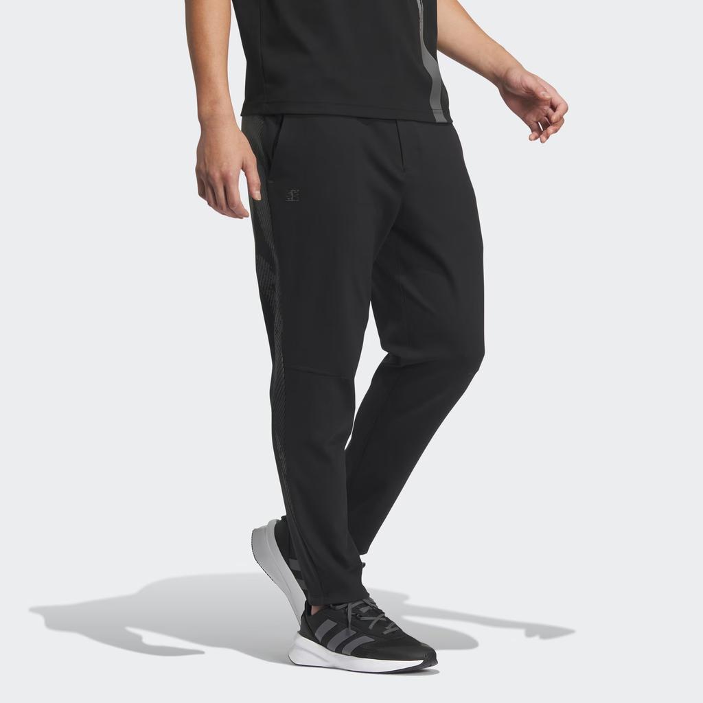 adidas X Qi Baishi Collaboration SS24 Узор напечатанный молния спереди облегающие трикотажные спортивные брюки мужские брюки черные JF0787