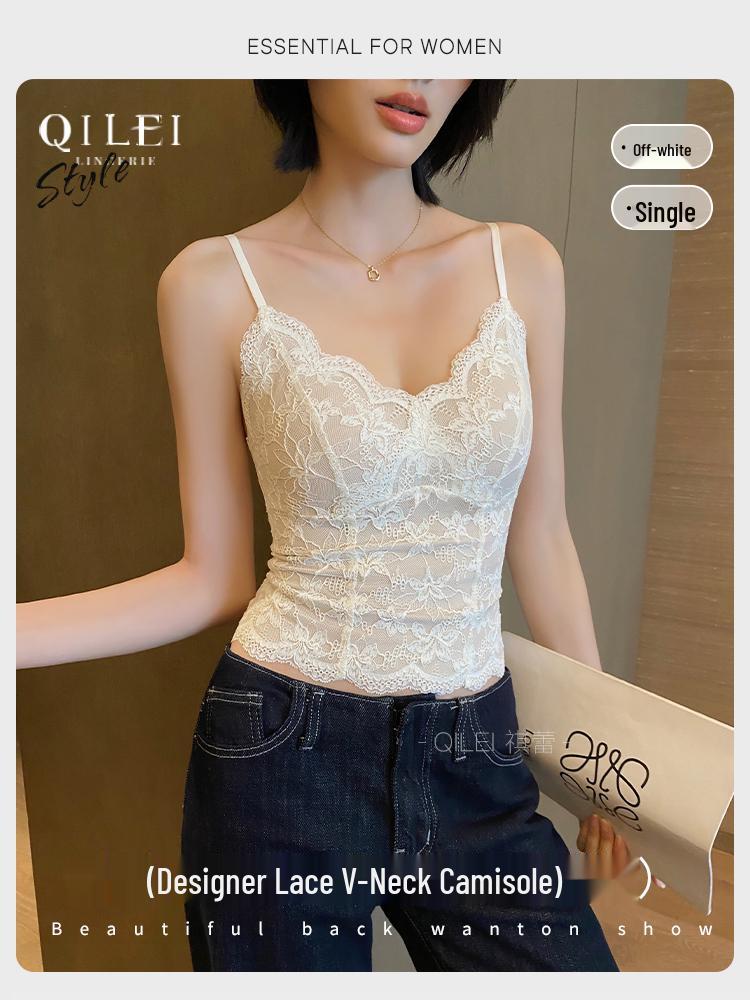 Женский кружевной топ-майка на флисовой подкладке - Теплый утепленный слой для осени/зимы