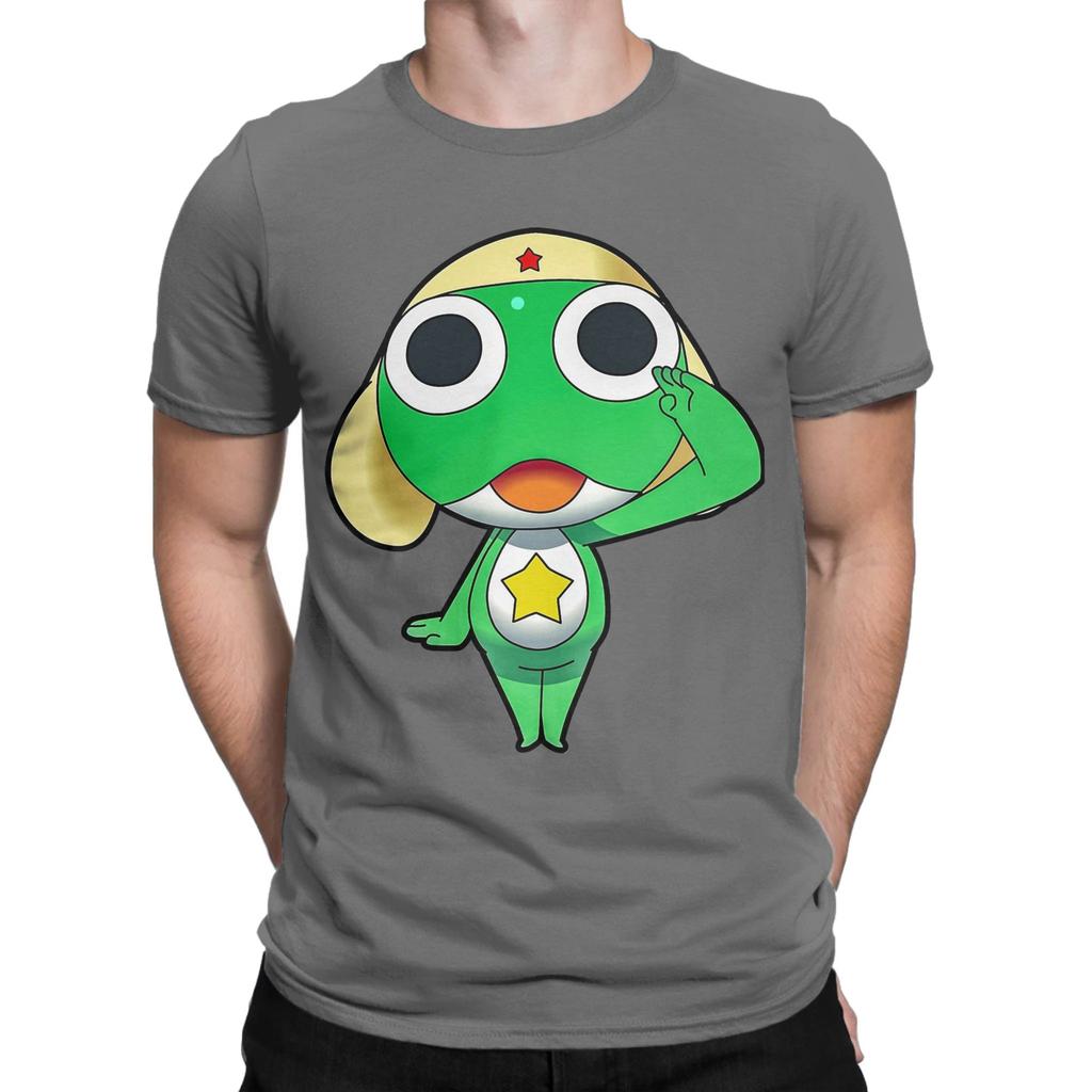 Cute Cartoon Sgt Frog Keroro TShirt for Men Women Humorous Cotton Tee Shirt Round Neck Short Sleeve T Shirt New Arrival Tops