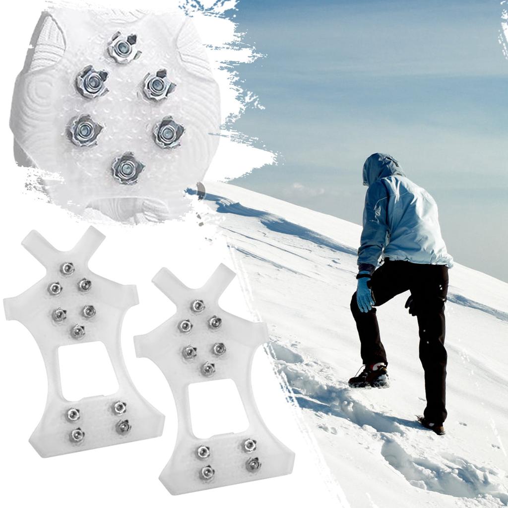 Пара бахил для зимних коньков, когти для обуви, подошвы с накладками для защиты от снега, шипы для зимней обуви, когти для защиты от снега, подходят для размеров 41-44