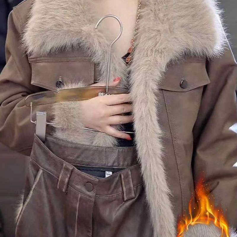 Ретро короткая утолщенная куртка из искусственного меха, осенне-зимняя новинка, тонкая бархатная теплая куртка, одежда в стиле локомотив