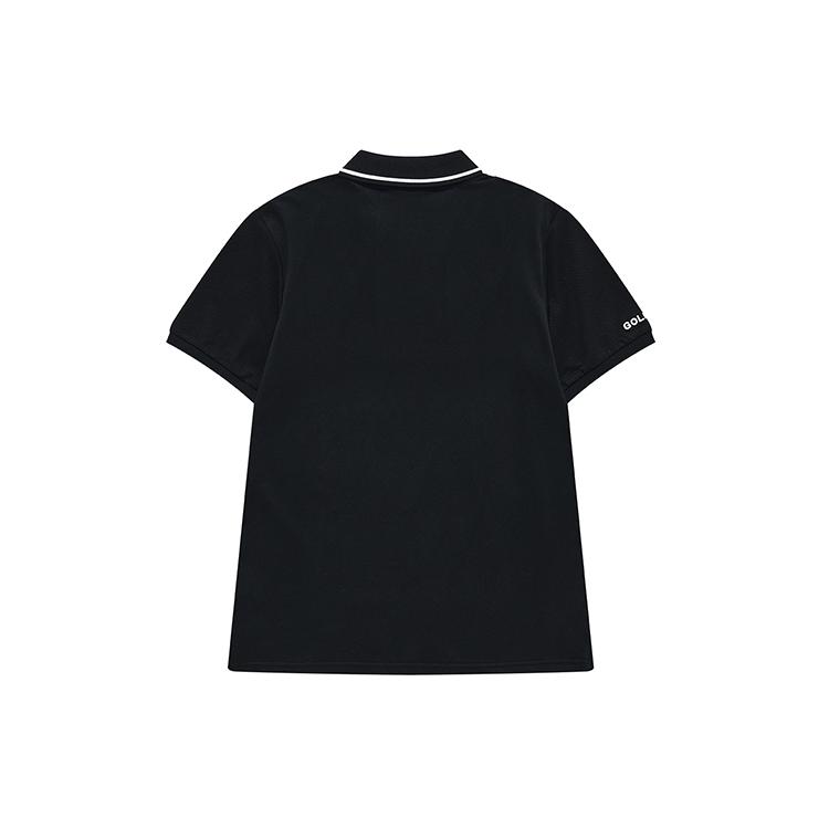 FILA FUSION Polo Shirts Men's Pitch Black Polo Collar Moderate Straight Fit T11M223101FBK