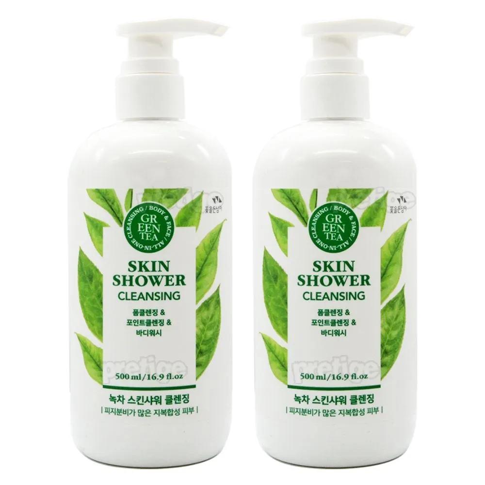 Гель для душа Man with Flowers Skin Shower Cleansing - Зеленый чай 500 мл + 500 мл