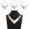 Fashion V Shaped Metal Women Collar Necklace With Geometric Design For Trendy Womens Jewelry