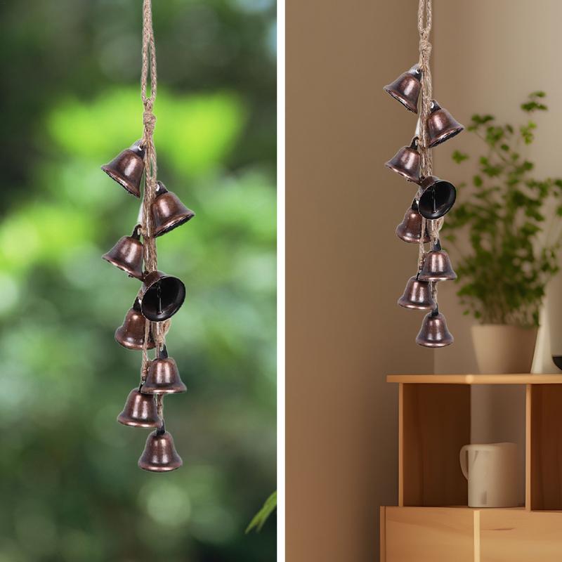 Witch Bells For Protection Retro Decorative Bells Metal Wind Chimes Red Brown Witch Decor Vintage Bells For Homes Branches Doors