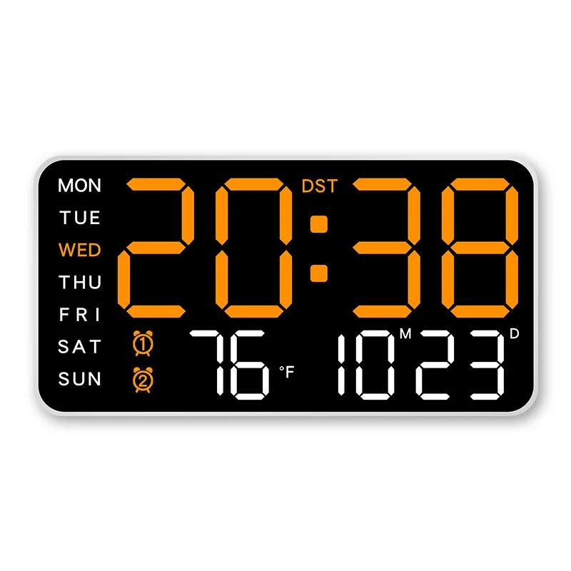 Wall Decor Large Digital Wall Clock Temperature Date Week Display Wall Mounted LED Clock Home and Decoration Clocks Living Room