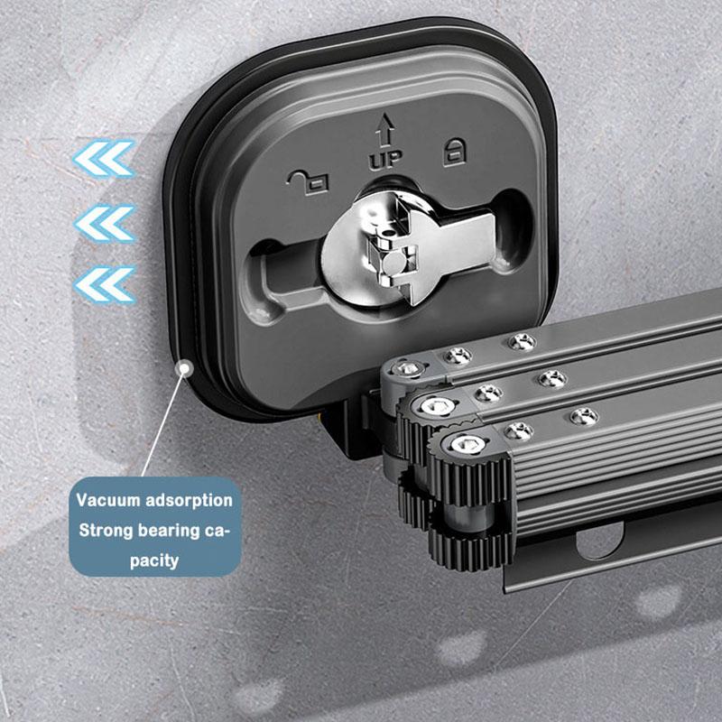 Portable Folding Drying Rack Traceless Wall Mounted Clothes Drying Rack Space Saving Clothes Hanger No Drilling Bathroom