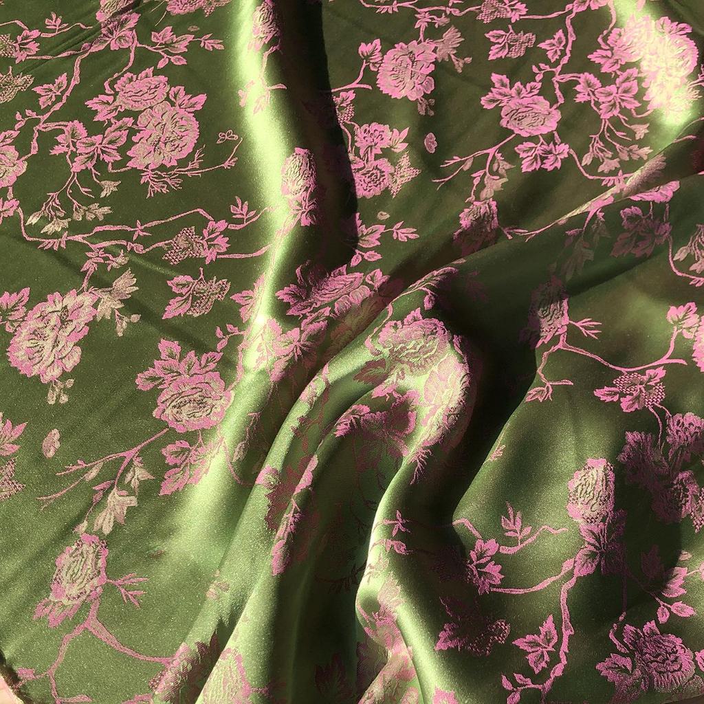 Dunhuang Silk Jacquard Two-Color Imitation Cheongsam Hanfu Fabric