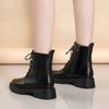 Модная женская обувь 2024 года, новые женские ботинки с боковой молнией, зимние, с круглым носком, теплые, однотонные, короткие, на низком каблуке, модные ботинки Botas De Mujer