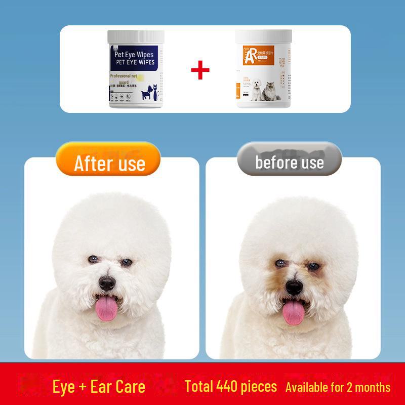 Pet Eye Wipes - Non-Woven Tear Stain and Dirt Remover for Cats and Dogs