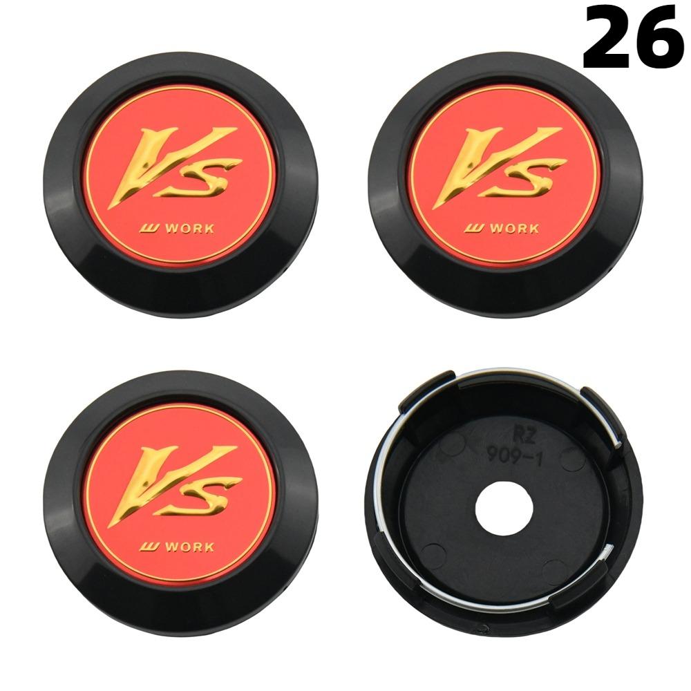 4PCS 64MM OD / 60MM ID Cap For Rims WORK EMOTION EQUIP MEISTER VS Emblem Wheel Center Cap Sport Car Logo Wheel Cover Hub caps