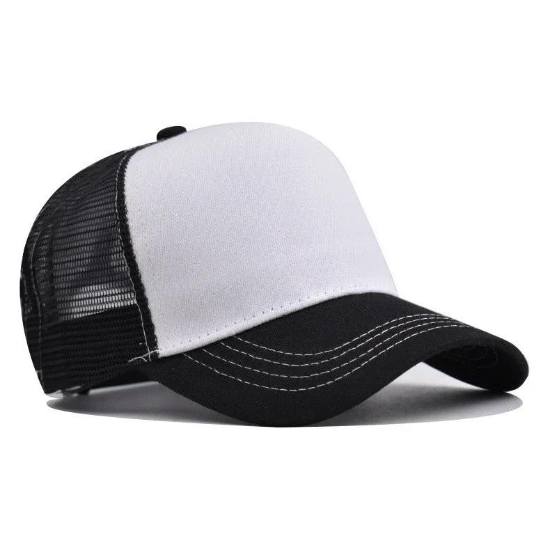 New 5 Pane Mesh Baseball Cap Adult Hip Hop Curved Snapback Hats Summer Sunshade Sun Hat Simple Trucker Advertising Cap
