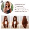 Long Straight Wig with Bangs Orange Iron Red Ginger Synthetic Wigs Daily Party Cosplay Wig for Women Heat Resistant Fiber Hair