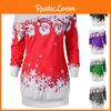 Ladies Christmas Jumper Tops Featuring Charming Santa Claus Design And Long Sleeves