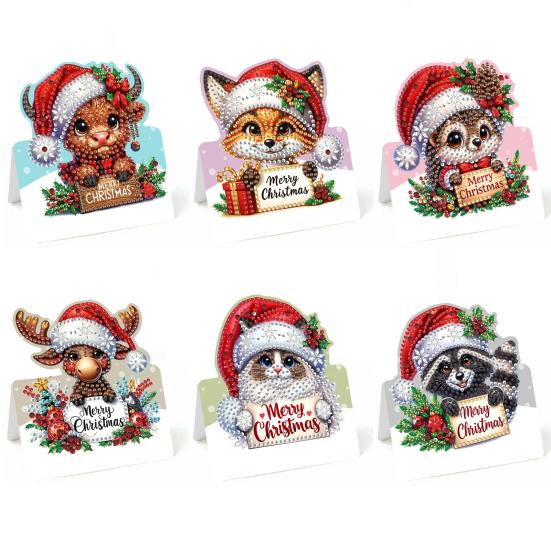 Набор для рисования стразами своими руками, 6 шт., поздравительная открытка с гномом на день рождения, 5D-искусство стразами, открытки на день рождения для взрослых, детей, подарки на годовщину, праздник