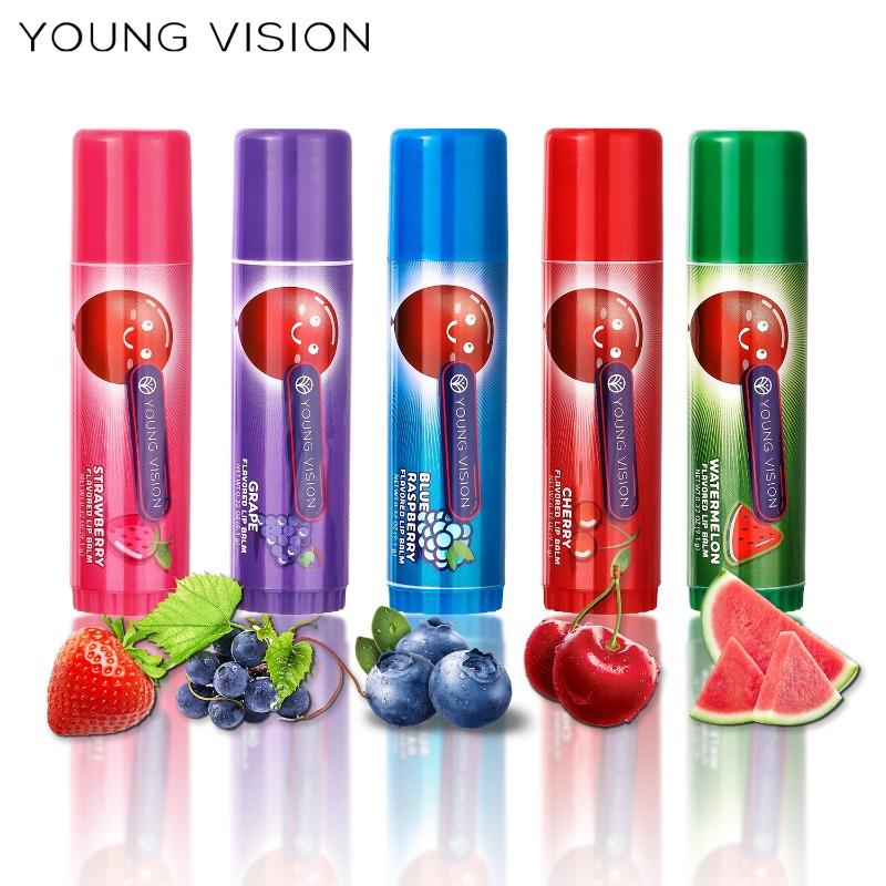 YOUNG VISION Lip Balm 5pcs Combo Set Fruit Flavour Moisturising & Lip Lines Lip Balm