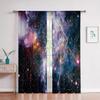Starry Sky Theme Curtain, Galaxy, Star Pictures, Science Fiction, Fantasy, A Set Of Two, Home Bedroom Living Room Curtain.