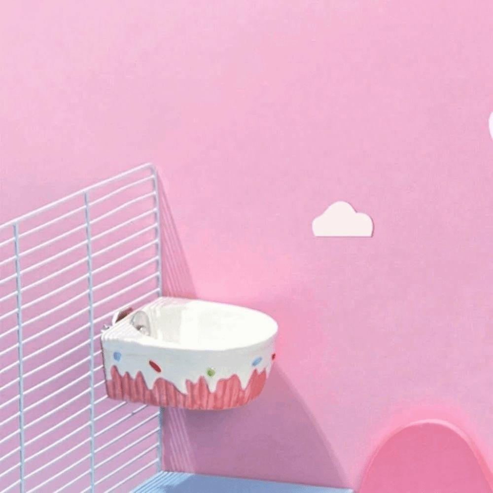 Large Capacity Ceramic Hamster Food Bowl Fixed Bowl Automatic Feeder Small Pets