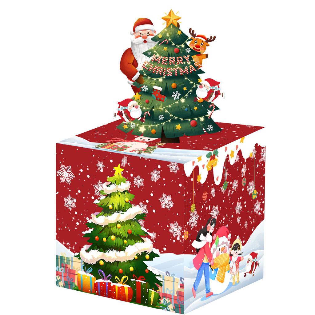 Christmas Red Tree Paper Money Box For Festive Party Celebration Decoration And