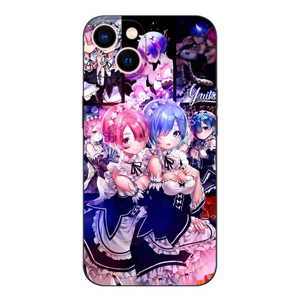 Черный чехол из ТПУ для OPPO A32 A33 A53 A53S A54 A55 A73 A74 A76 A77 A91 A94 A95 A93S A92S 4G 5G Ram Rem аниме мультфильм
