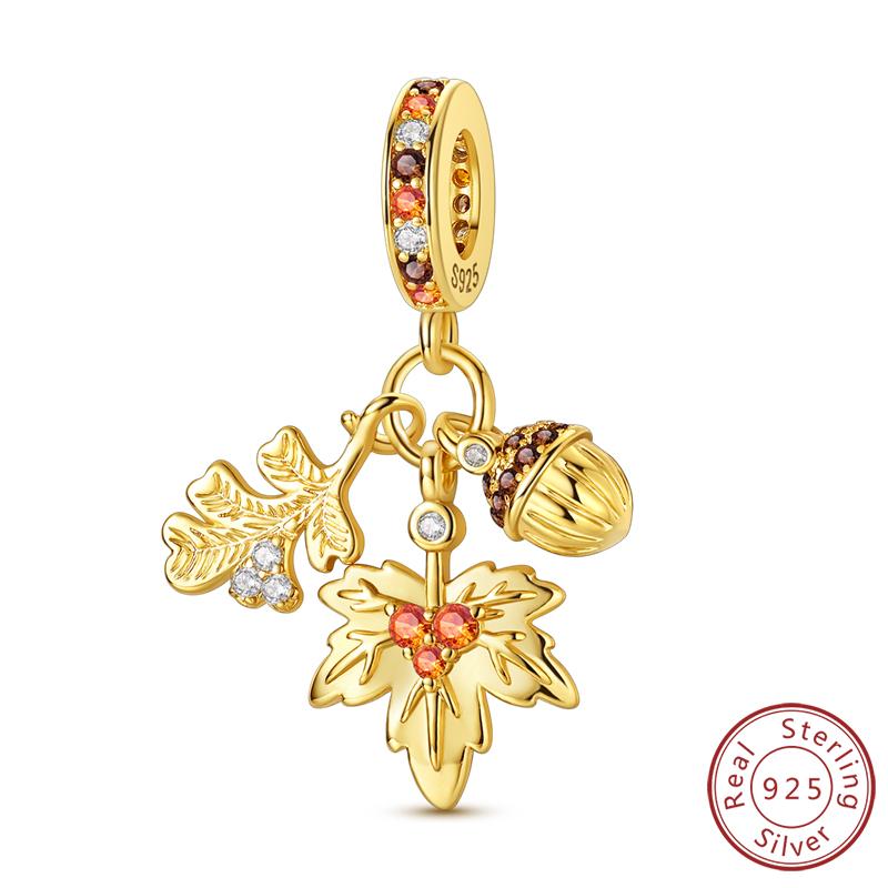 Оригинальные медные шармы, бусины, подвески, кленовый лист, белка, бабочка, кошка, бусины, подходят для браслетов, женское ювелирное украшение, аксессуар