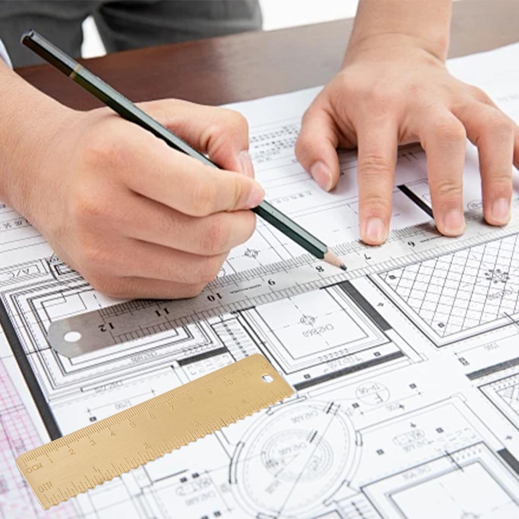 Мини 120 мм до 4 дюймов Латунная линейка с волнистым краем Сверхпрочная закладка Инструмент для рисования линий