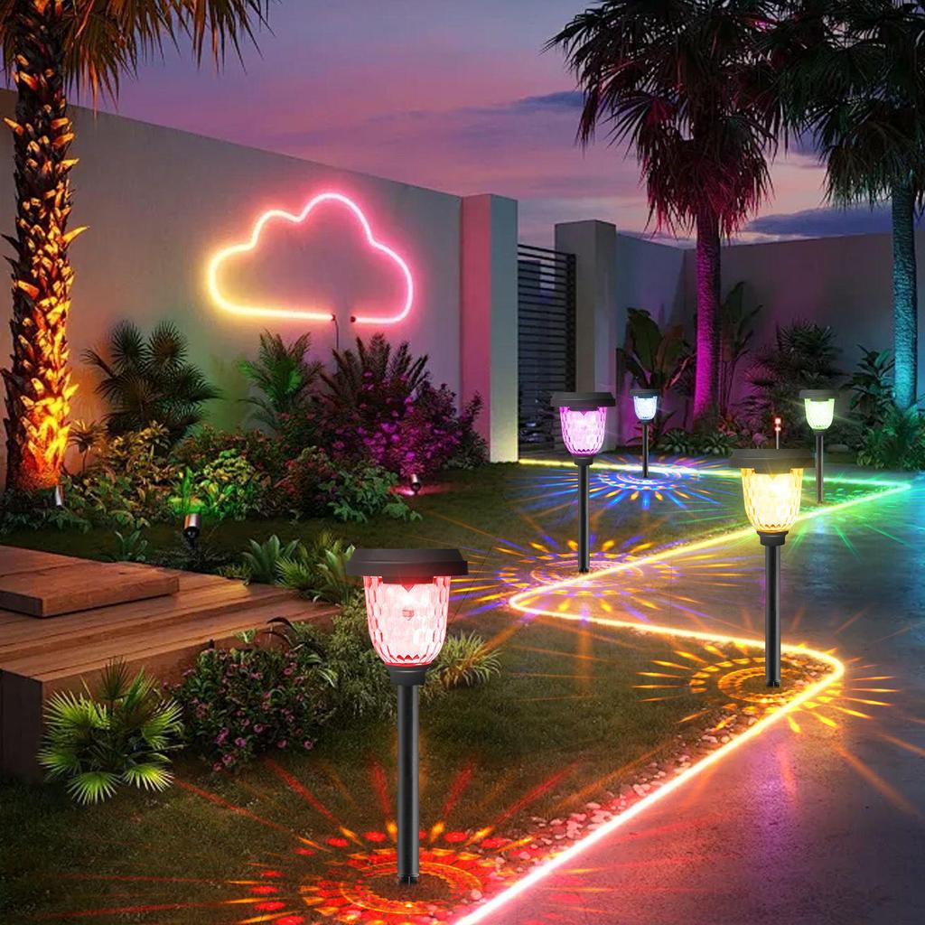 Солнечные садовые декоративные светильники: Уличные фонари-колышки для создания атмосферы во дворе, на участке и лужайке