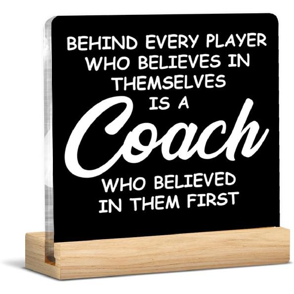 Baseball Coach Gifts for Men Women, Thank You Appreciation Gifts for Baseball Coach Clear Acrylic Desk Decorative Sign Home Office Decor