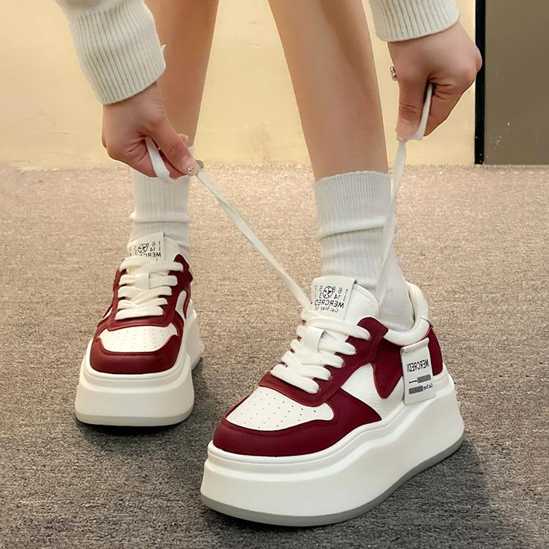 Белая обувь Массивные кроссовки Повседневная вулканизированная обувь Женская обувь на высокой платформе Спортивная обувь Женская модная обувь в стиле Харадзюку теннисные туфли
