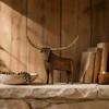 Фигурка овцы и коровы в винтажном стиле, бык Longhorn в западном стиле, ремесленное украшение для гостиной