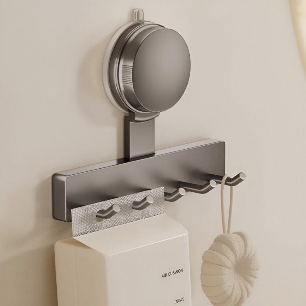With 3/5 Hooks Suction Cup Hooks Reusable Universal Hook No-Punch Hangers  Behind The Door