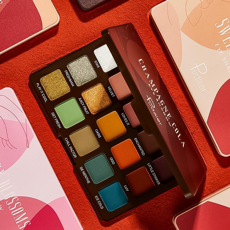 Pudaier Glitter Pearl Powder Студенческий макияж 15 цветов Матовая палитра теней для век цвета дикой земли