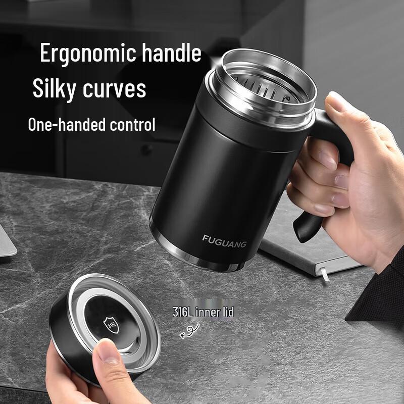 FUGUANG 316L Stainless Steel Business Thermos Mug with Handle