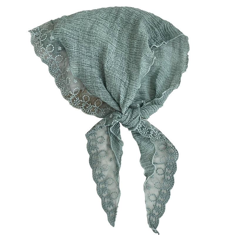 Triangle Scarf Scarf Women's New Lace Lace Solid Color Silk Scarf High-end Decorative Neck Protection Small Scarf Multi-purpose Headscarf