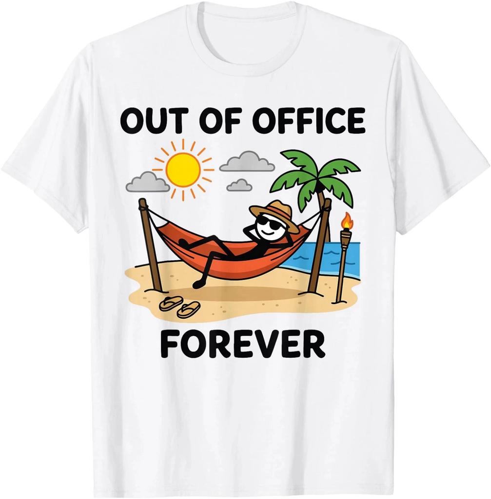 Funny RetiremenT-Shirt Out of Office Forever Vacation Graphic Tee Gift