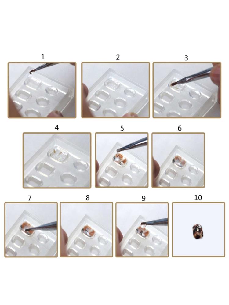 15 шт., силиконовые формы с граненым драгоценным камнем в форме сердца, форма для резьбы по дизайну ногтей, подходящая для инструментов для украшения ногтей, инструменты