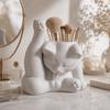 Funny Makeup Brush Holder 3D Printed Desk Storage Box Licking Paw Cat Statue  Stationery Storage