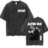 Rapper NSQK AOOU THNK ABOUT ME 2025 Vintage Washed T Shirts Mens Hip Hop Fashion ONeck Short Sleeve Tshirt Unisex Streetwear