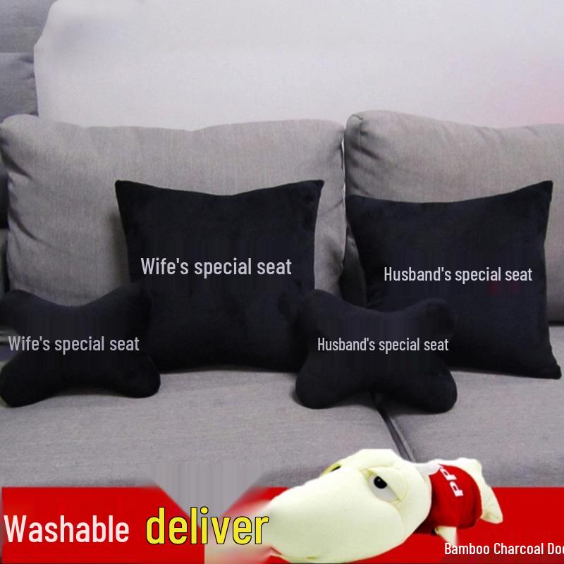 Car Neck and Lumbar Support Pillow Set – Cute Cartoon Design