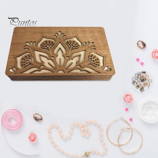 Органайзер для хранения бусин, деревянный ящик для хранения с крышкой, многоярусный лоток для сортировки бусин, органайзер для принадлежностей для работы с бисером для любителей рукоделия