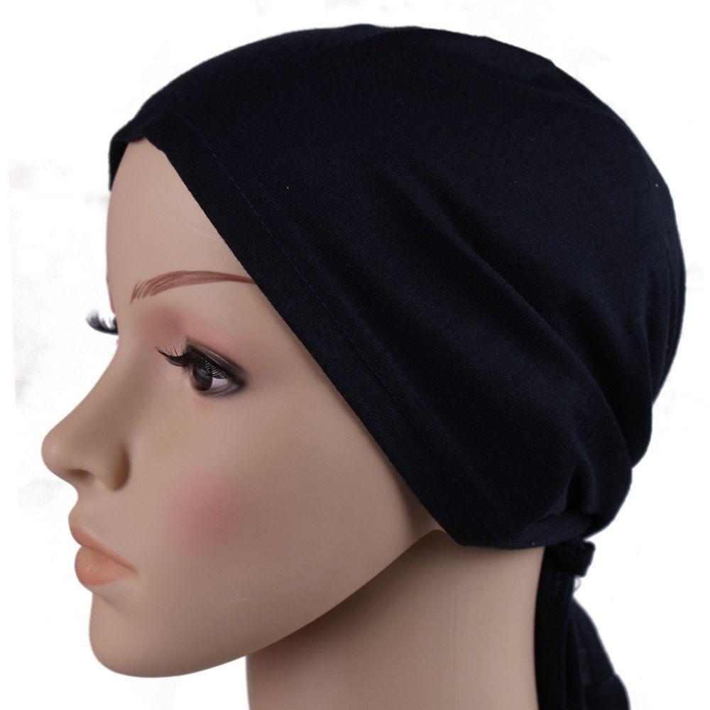 Elastic Underscarf Solid Ladies Beanie Cap Islamic Hijab Muslim Cap Inner Hijab Caps Women's Hijabs