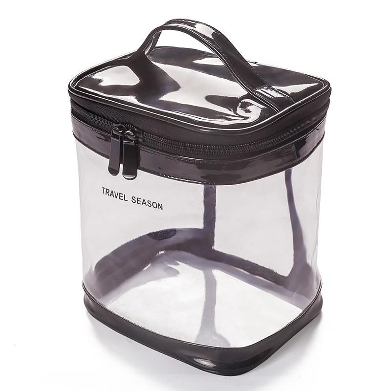 Handheld Transparent Pvc Makeup Bag, Simple And Large Capacity Toiletry Bag, Business Travel Toiletry And Cosmetics Storage Bag