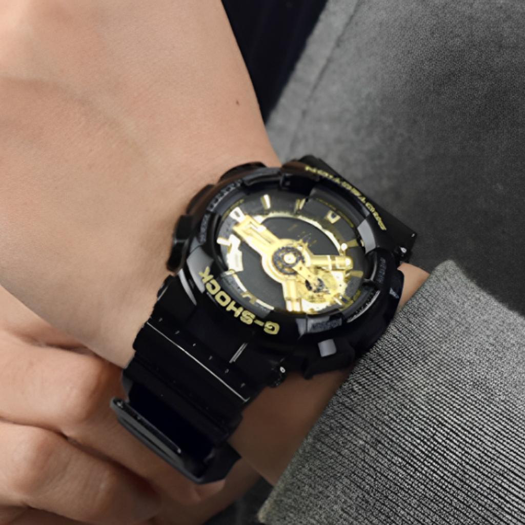 G-Shock Водонепроницаемые 200М Кварцевый Механизм Ремешок из Смолы Часы Мужские Черные GA-110GBX-1APR