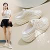 Тапочки-полутапочки для папы, женская летняя новинка, корейский стиль, студенческая обувь, толстая подошва, увеличенная, для отдыха, кроссовки