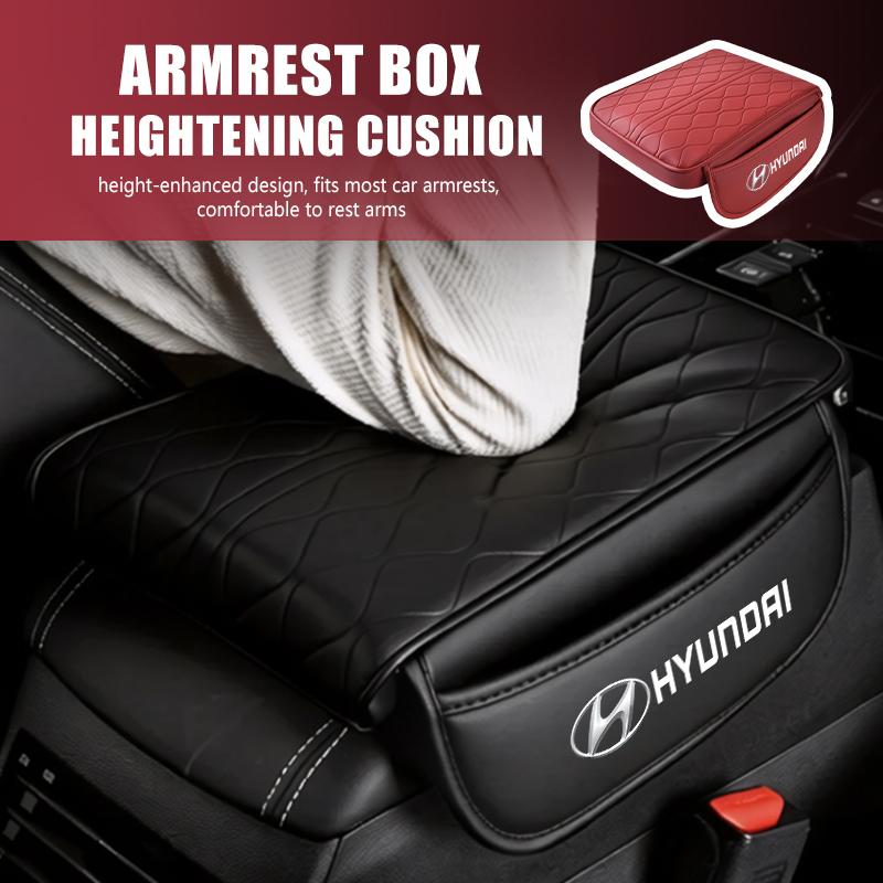 For Hyundai Leather Car Armrest Mat Center Console Arm Rest Protection Cushion Cover GDi N Line i10 Azera Genesis G70 G80 G90 MM8