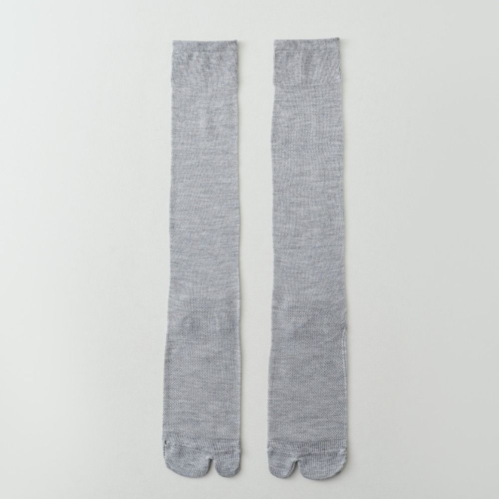 Mesh Knee High Stockings Ultra-thin Calf Long Socks Comfortable Ruffle Two Toe Socks Streetwear