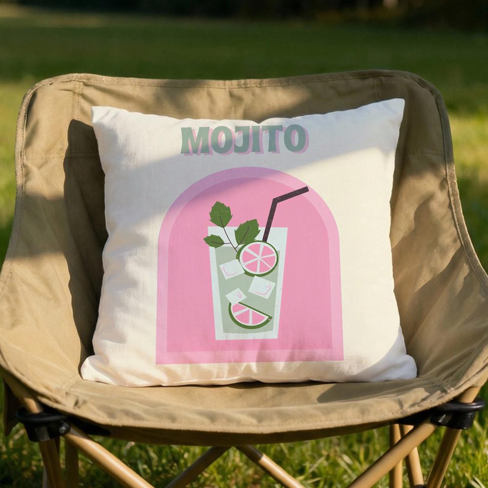 Mojito Cocktail Art Cushion Cover Soft Reversible Durable Pillow Cover MultiScene Use for Home Car Daily Comfort